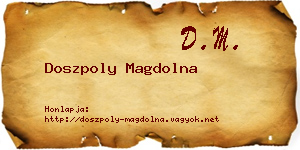 Doszpoly Magdolna névjegykártya