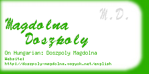 magdolna doszpoly business card